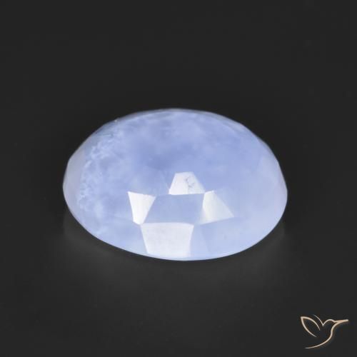 Calcedônia Azul púrpura claro Natural 2.81ct, oval, Translúcido