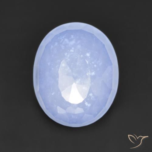 Calcedônia Violeta Azul Natural 3.62ct, Corte Oval, Translúcido