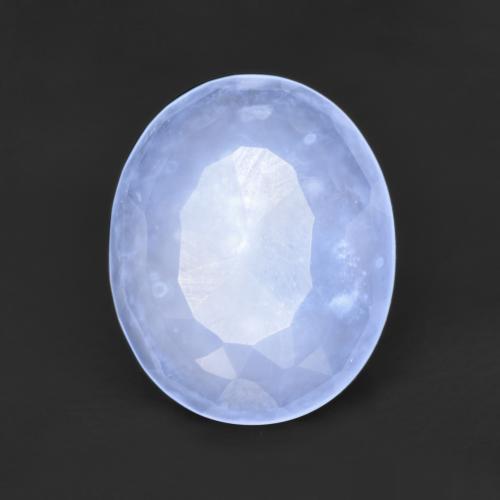 Calcedônia Violeta Azul Natural 2.71ct, Corte Oval, Translúcido