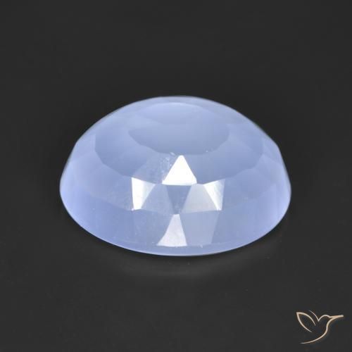Calcedônia Azul claro Natural 3.26ct, Corte Oval, Translúcido
