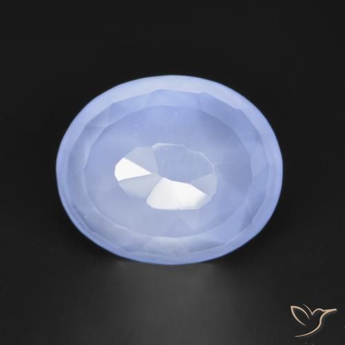 Calcedônia azul natural 3,22ct, corte oval, translúcido