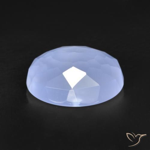 Calcedônia Violeta Azul Natural 3,19ct, Corte Oval, Translúcido