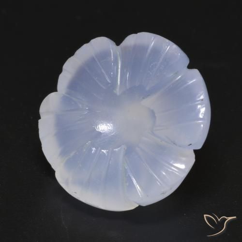 Calcedônia Violeta Azul Natural 11.62ct, Flor cortada, Translúcido