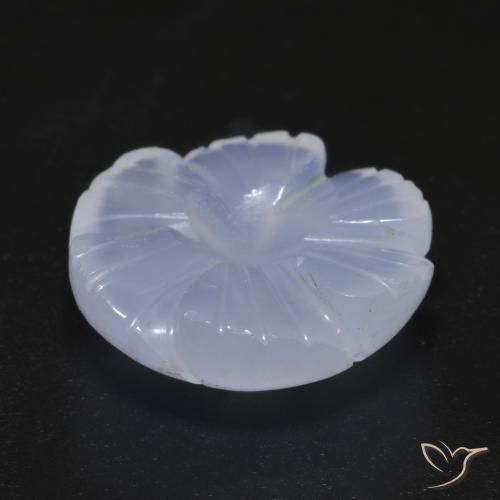 Calcedônia Violeta Azul Natural 11.62ct, Flor cortada, Translúcido