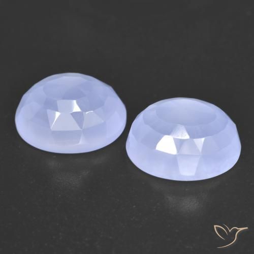 Pedras preciosas de Calcedônia Azul claro natural de 7.06 ct, oval, Transparente