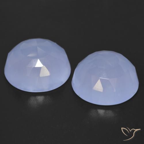 Pedras preciosas de Calcedônia Azul púrpura claro natural de 15.55 ct, Redondo, Transparente