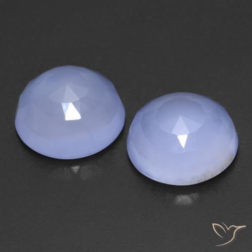 Pedras preciosas de Calcedônia Violeta Azul natural de 13.20 ct, Redondo, Translúcido