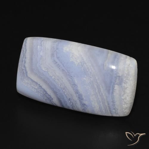 Calcedônia Violeta Azul Natural 18.57ct, Almofada, Opaco