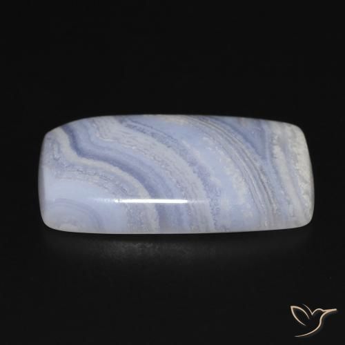 Calcedônia Violeta Azul Natural 18.57ct, Almofada, Opaco