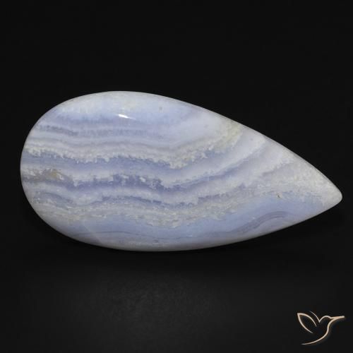 Calcedônia Violeta Azul Natural 19.41ct, Formato de pêra, Opaco