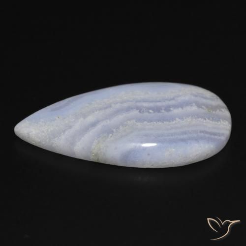 Calcedônia Violeta Azul Natural 19.41ct, Formato de pêra, Opaco