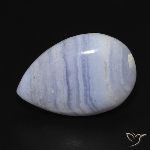 14.58ct Natural Violeta Azul Calcedônia, Formato de pêra, Opaco