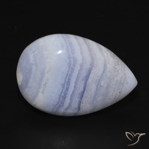 Calcedônia Violeta Azul Natural 14.58ct, Formato de pêra, Opaco