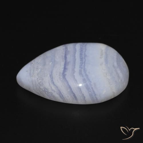 Calcedônia Violeta Azul Natural 14.58ct, Formato de pêra, Opaco
