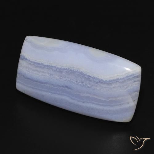 Calcedônia Azul claro Natural 19.39ct, Almofada, Opaco