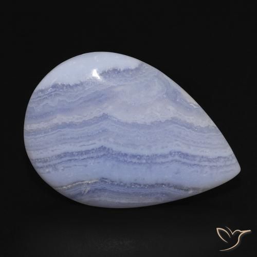 Calcedônia Azul púrpura claro Natural 17.18ct, Formato de pêra, Opaco