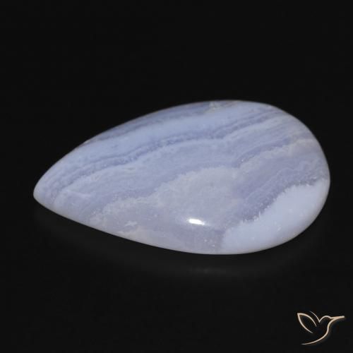 Calcedônia Azul púrpura claro Natural 17.18ct, Formato de pêra, Opaco