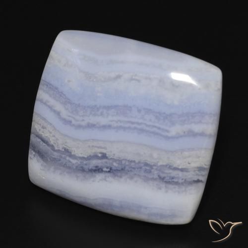 Calcedônia céu azul claro Natural 24.82ct, Almofada, Opaco
