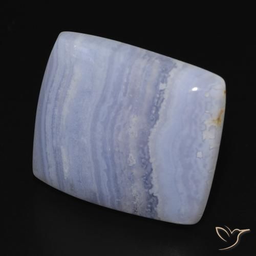 Calcedônia Azul púrpura claro Natural 23.32ct, Almofada, Opaco
