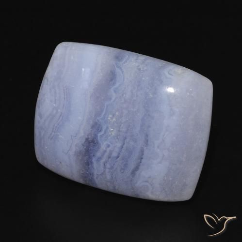 Calcedônia Azul púrpura claro Natural 15.90ct, Almofada, Opaco