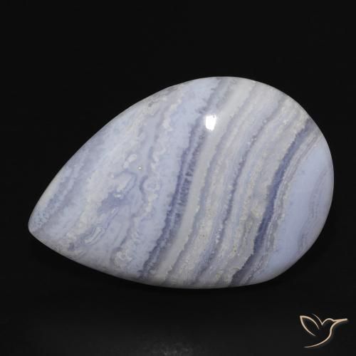 19.83ct Natural céu azul claro Calcedônia, Formato de pêra, Opaco
