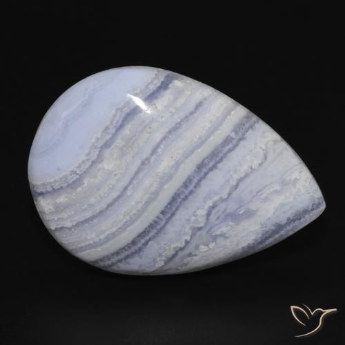 Calcedônia céu azul claro Natural 19.83ct, Formato de pêra, Opaco