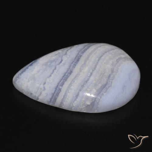 Calcedônia céu azul claro Natural 19.83ct, Formato de pêra, Opaco