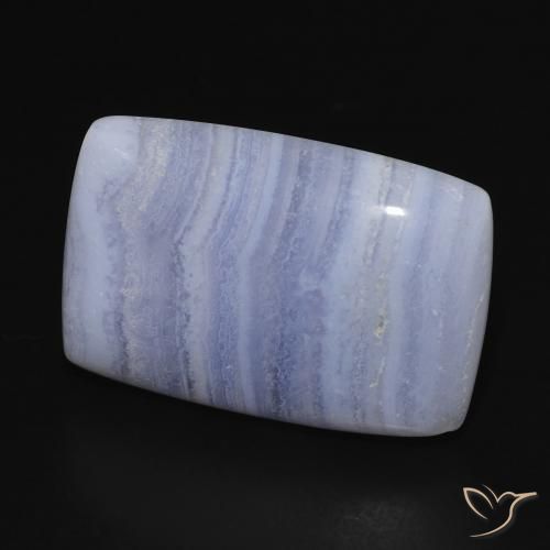 Calcedônia Azul claro Natural 17.49ct, Almofada, Opaco