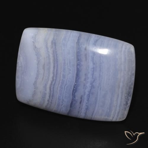 Calcedônia Azul púrpura claro Natural 23.03ct, Almofada, Opaco
