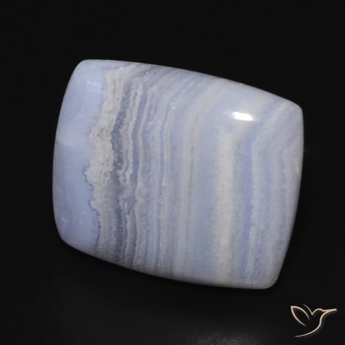 Calcedônia Azul púrpura claro Natural 22.40ct, Almofada, Opaco