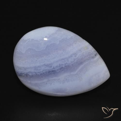 Calcedônia Azul claro Natural 14.73ct, Formato de pêra, Opaco