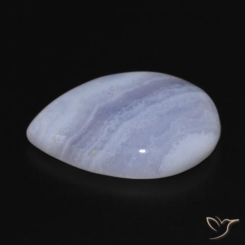 Calcedônia Azul claro Natural 14.73ct, Formato de pêra, Opaco