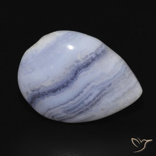 Calcedônia Violeta Azul Natural 11.83ct, Formato de pêra, Opaco