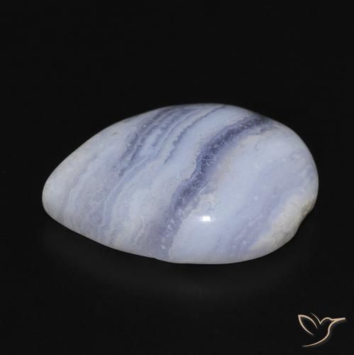 Calcedônia Violeta Azul Natural 11.83ct, Formato de pêra, Opaco