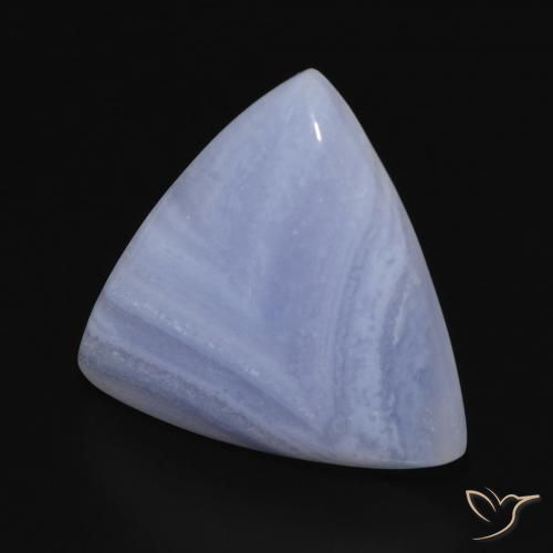 Calcedônia Azul púrpura claro Natural 16.10ct, Trilhão, Opaco