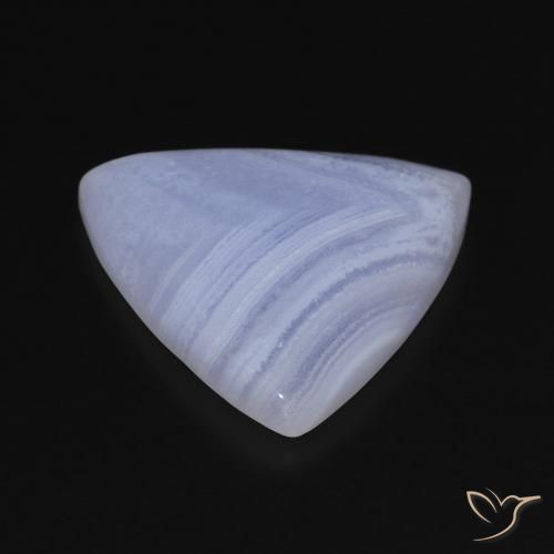 Calcedônia Azul púrpura claro Natural 16.10ct, Trilhão, Opaco