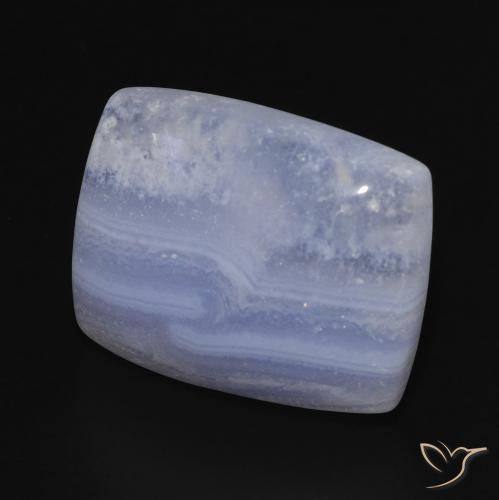 Calcedônia Azul púrpura claro Natural 15.63ct, Almofada, Opaco