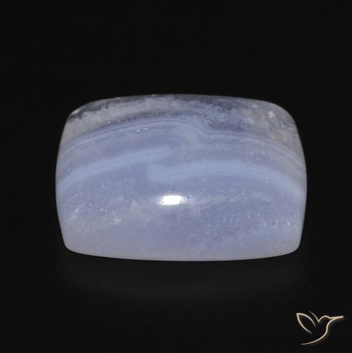 Calcedônia Azul púrpura claro Natural 15.63ct, Almofada, Opaco