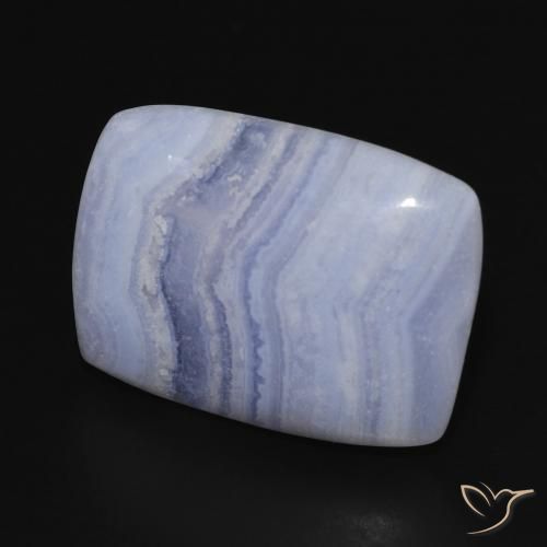 Calcedônia Violeta Azul Natural 19.70ct, Almofada, Opaco