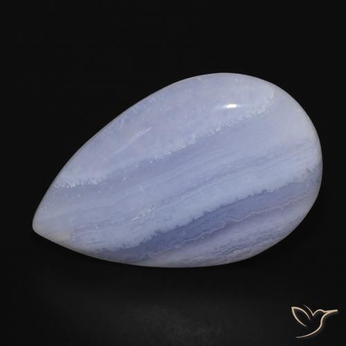 16.29ct Natural Violeta Azul Calcedônia, Formato de pêra, Opaco