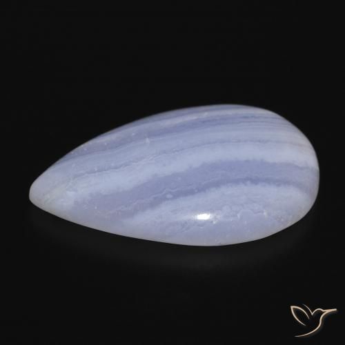 Calcedônia Violeta Azul Natural 16.29ct, Formato de pêra, Opaco