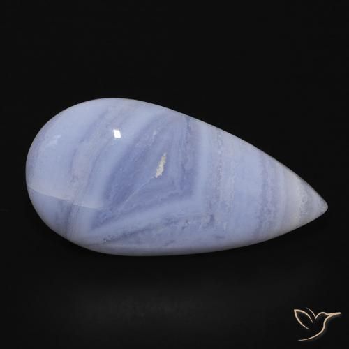 Calcedônia Azul púrpura claro Natural 13.03ct, Formato de pêra, Opaco