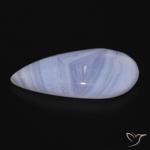 Calcedônia Azul púrpura claro Natural 13.03ct, Formato de pêra, Opaco