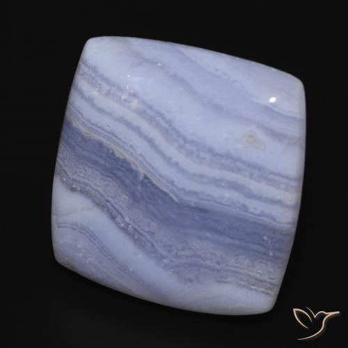 Calcedônia Azul púrpura claro Natural 24.49ct, Almofada, Opaco