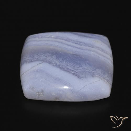 Calcedônia Azul púrpura claro Natural 24.49ct, Almofada, Opaco