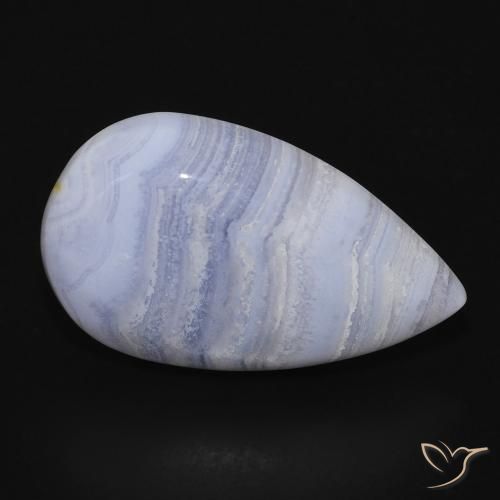 Calcedônia Azul claro Natural 16.09ct, Formato de pêra, Opaco