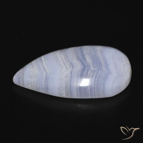 Calcedônia Azul claro Natural 16.09ct, Formato de pêra, Opaco