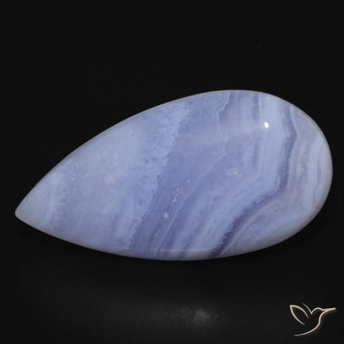 Calcedônia Azul claro Natural 26.46ct, Formato de pêra, Opaco