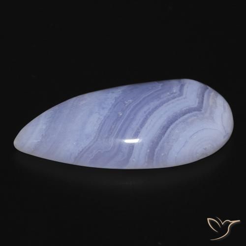 Calcedônia Azul claro Natural 26.46ct, Formato de pêra, Opaco