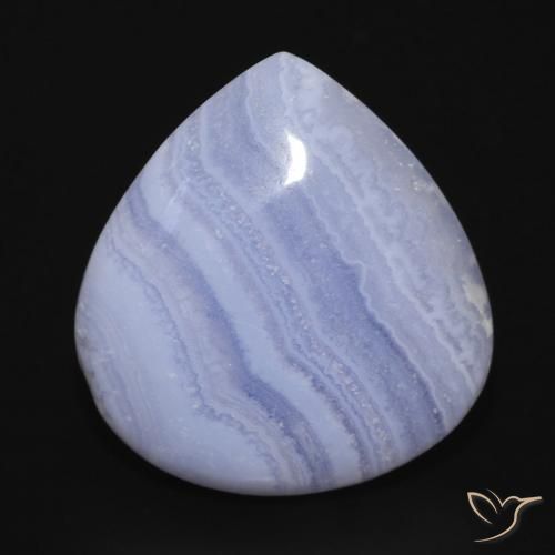 17.84ct Natural Azul claro Calcedônia, Formato de pêra, Opaco